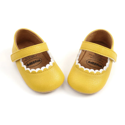 Meckior Baby Boys Girls Shoes Infant Leather Rubber Sole Anti-slip Toddler First Walkers Crib Shoes Newborn Girl Princess