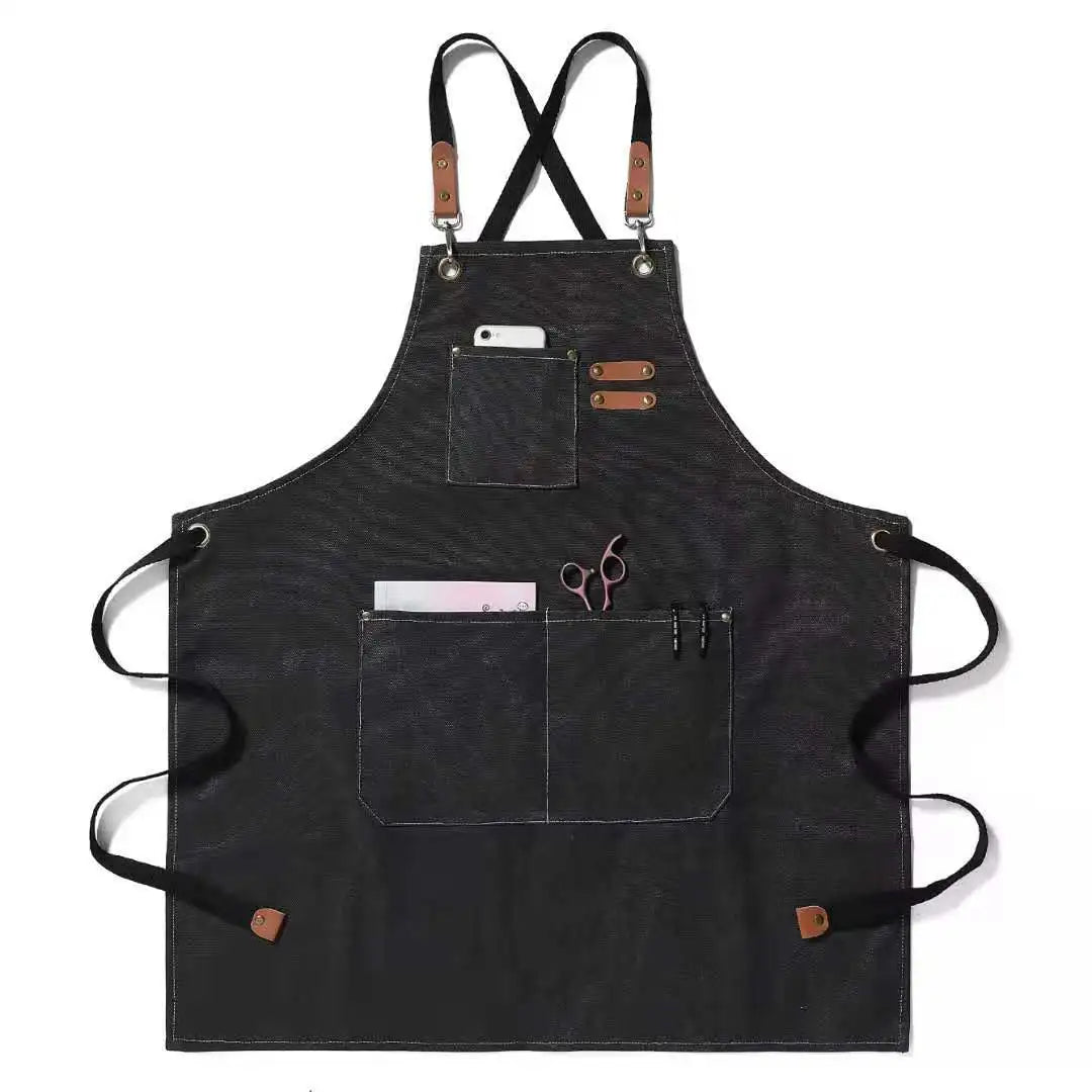 Fashion Canvas Apron Home Kitchen Gardening Work Dress Women's Kitchen Restaurant Work Apron