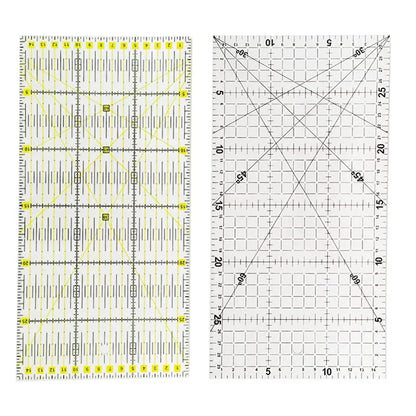 30x15cm Patchwork Ruler with Double Colored and Grid Lines Quilting Tools Acrylic Sewing Ruler for Sewing Cutting Accessories