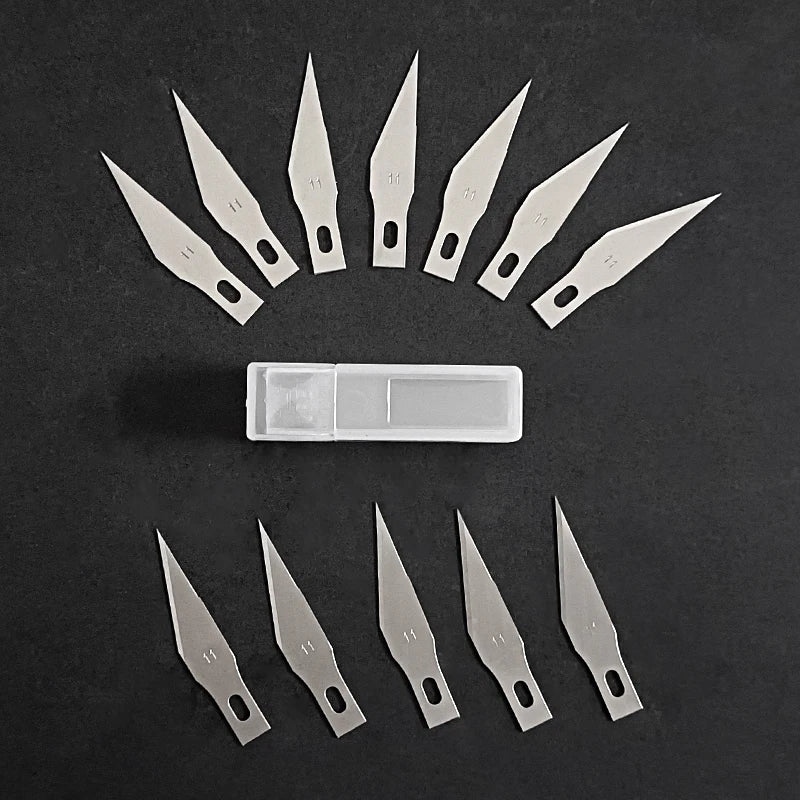 100/50/20Pcs Metal Scalpel Knife Engraving Knife Blades Wood Carving Knife Blade Replacement Surgical Sculpture Cutting Tools