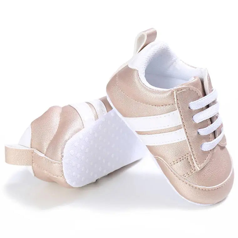 Meckior Baby Sneakers Classical Sport Soft Sole PU Leather Shoes Streaks Multi-Color First Walker Newbor Baby Boy Girl Shoes