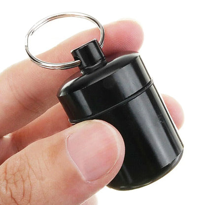 Aluminum Alloy Pill Keychain Holder Small Pill Box Pill Case Waterproof Pill Organizer Stonego Portable Pill Holder Keychain