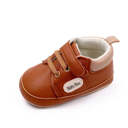 Meckior 2024 New Arrivals Baby Boys Girls PU Leather Sports Shoes Casual Rubber Bottom Anti Slip Toddler Shoes First Walkers