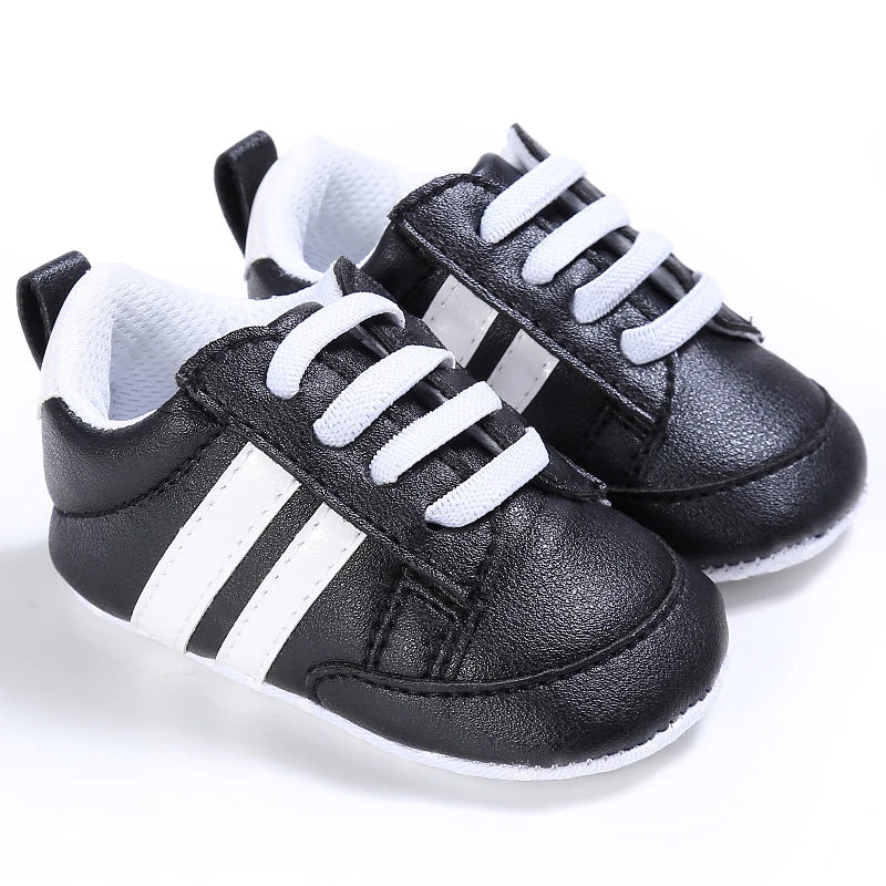 Newborn Baby Shoes Boy Girl Classical Sport Soft Sole PU Leather Multi-Color First Walker Crib Moccasins Casual Sneakers Shoes