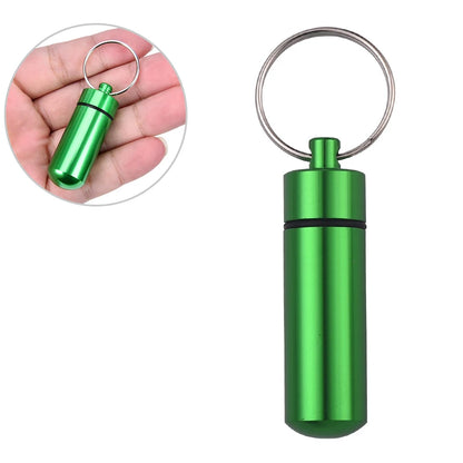 Aluminum Alloy Pill Keychain Holder Small Pill Box Pill Case Waterproof Pill Organizer Stonego Portable Pill Holder Keychain