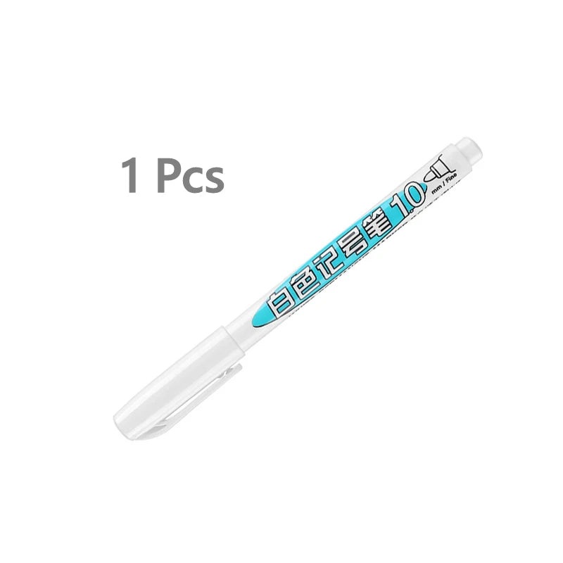 1/4Pcs Oily White Marker Pen