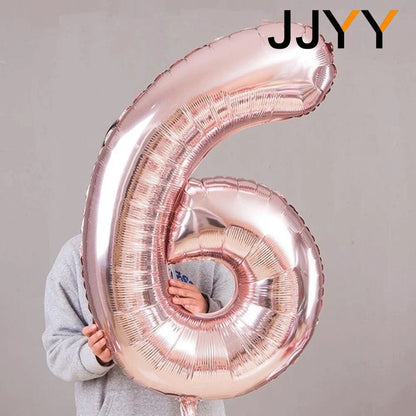 Foil Numbered Balloons 0-9 Balloons Birthday Wedding Birthday Decorations Supplies Anniversary Gift Party Decoration 32Inch 1PC