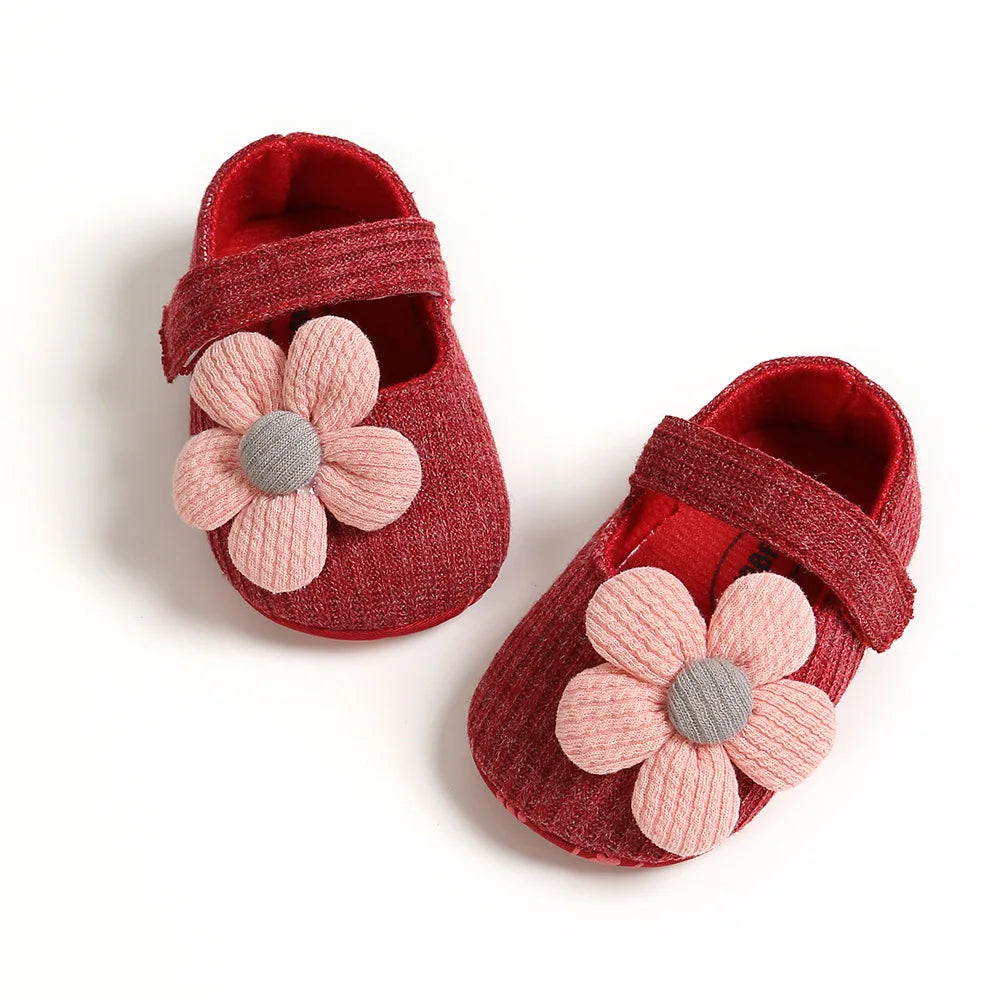 Meckior New Baby Girls Shoes Flower Bow Tie Princess Shoes Non-Slip Toddler First Walker Newborn Infants Girl Shoes Comfortable