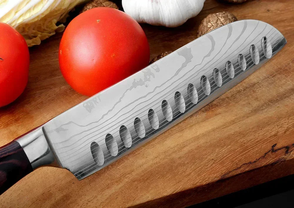 Professional Damascus Kitchen Knives Japanese Santoku Cleaver Slicing Knife Stainless Steel Boning Knife Butcher Cleaver Knife