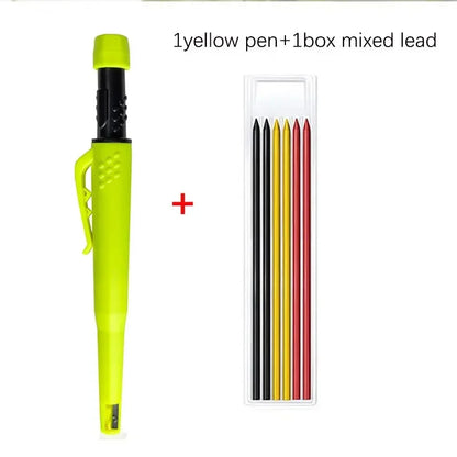 New 2-in-1 Solid Carpenter Pencils with Sharpener Carpenter 2.8mm Solid Mechanical Pencils Marking tools Construction/Carpenters