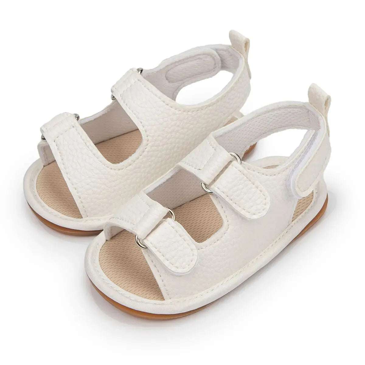 Meckior Summer Baby Sandals Baby Shoes PU Leather Rubber Bottom Sole Anti-Slip Infant First Walker Baby Boy Girl Sandals 0-18M