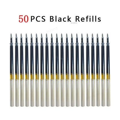 Press Erasable Gel Pen 0.5mm Large Capacity Erasable Refill Replaceable Rods Washable Handle School Office Supplies Stationery