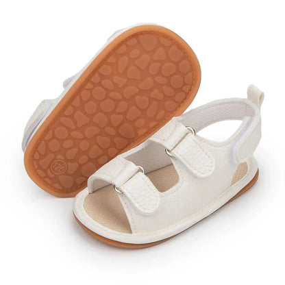 Meckior Summer Baby Sandals Baby Shoes PU Leather Rubber Bottom Sole Anti-Slip Infant First Walker Baby Boy Girl Sandals 0-18M