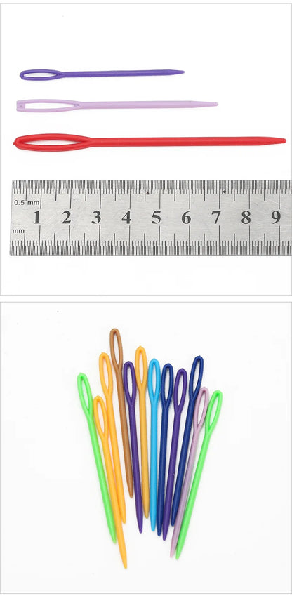 1000pcs 5.5/7cm Plastic Sewing Needles Wool Embroidery Weaving Needles for Crafts Clothing Shoes DIY Kniting Crochet Hooks