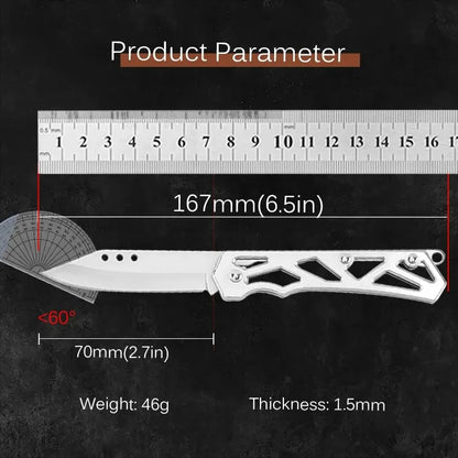 Pocket Folding Fruit Knife, Stainless Steel Outdoor Knife with Non-slip Handle for Kitchen Accessories