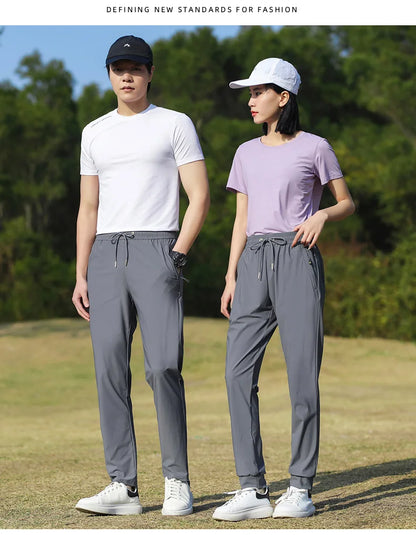 Summer Thin Ice Silk Couple Sports Pants Absorb Sweat Quickly Dry Comfortable and Breathable Men's Casual Sports Pants