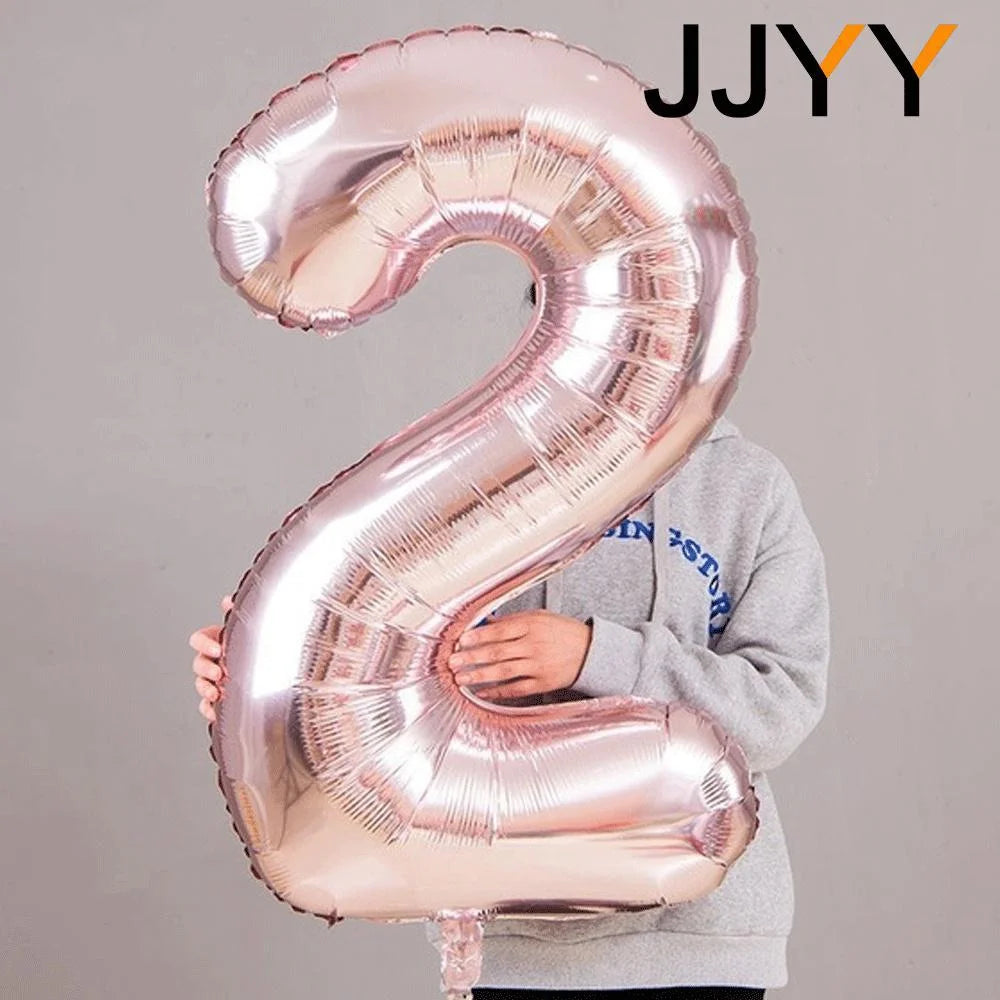 Foil Numbered Balloons 0-9 Balloons Birthday Wedding Birthday Decorations Supplies Anniversary Gift Party Decoration 32Inch 1PC