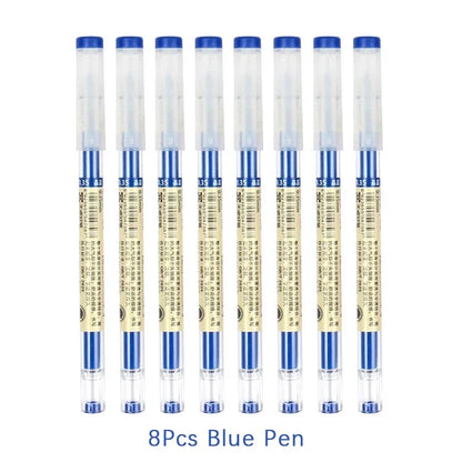 54Pcs/Set 0.35mm Gel Pens Office School Exam Sign Ballpoint Pen Blue Red Black Ink Replaceable Pen Refill Rods Kawaii Stationery