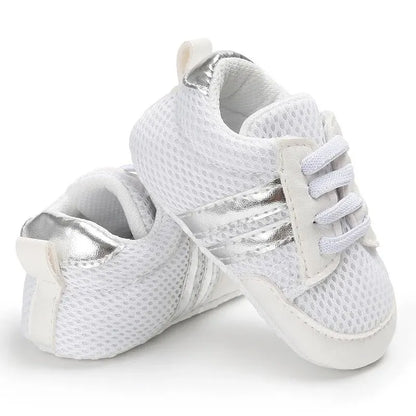 Meckior Baby Sneakers Classical Sport Soft Sole PU Leather Shoes Streaks Multi-Color First Walker Newbor Baby Boy Girl Shoes