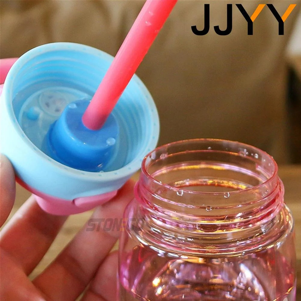 1PC Kids Water Sippy Cup Kids Water Bottle with Straw and Handle Portable Drinking Bottle Cup Children