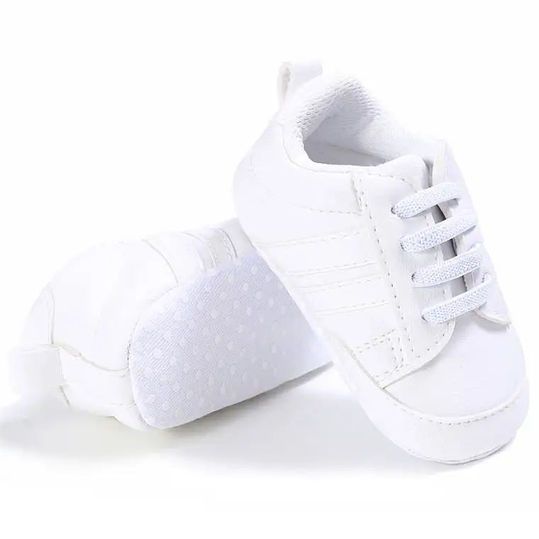 Meckior Baby Sneakers Classical Sport Soft Sole PU Leather Shoes Streaks Multi-Color First Walker Newbor Baby Boy Girl Shoes