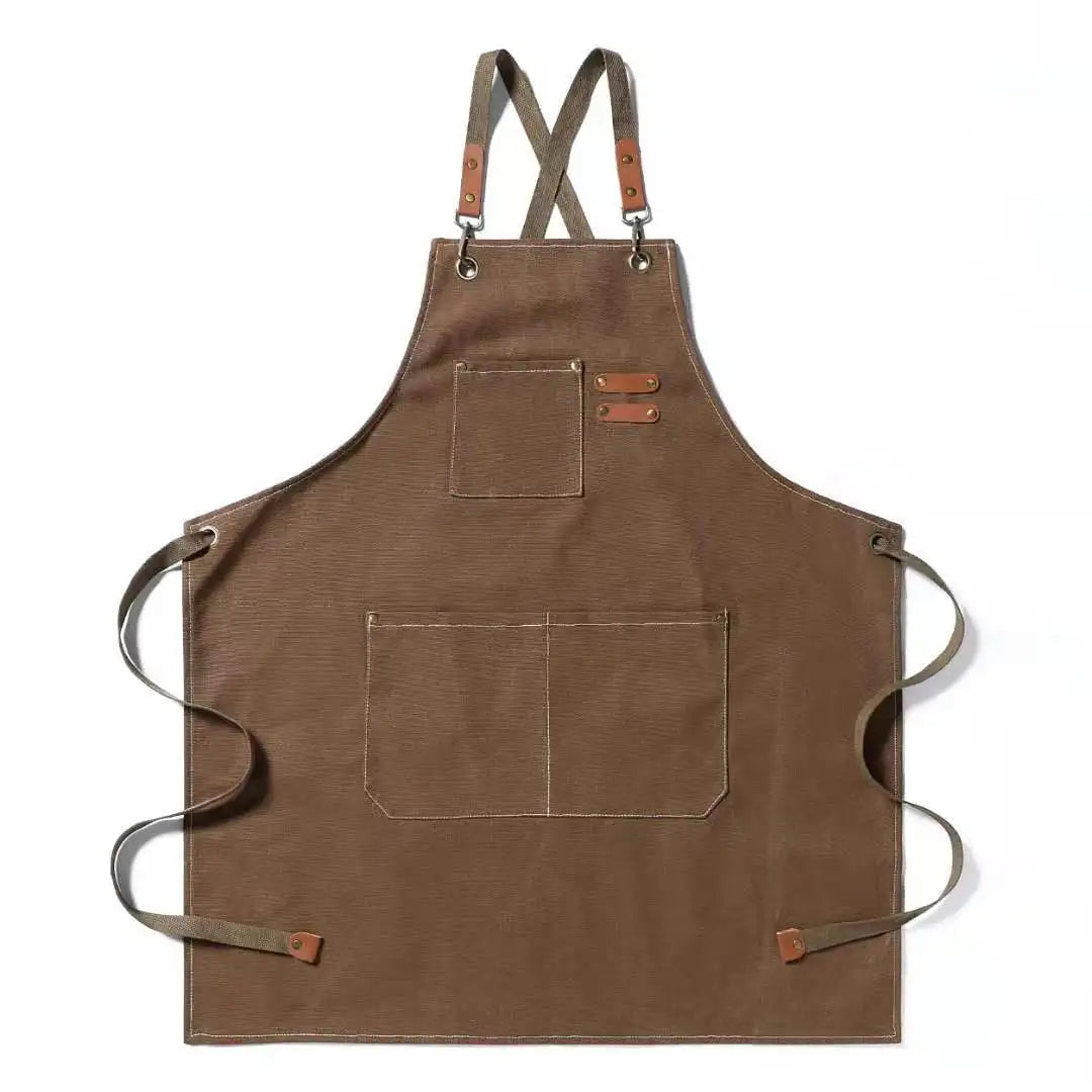 Fashion Canvas Apron Home Kitchen Gardening Work Dress Women's Kitchen Restaurant Work Apron