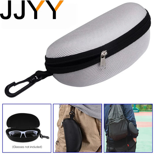 Portable Sunglasses Protector Oxford Cloth Hard EVA Zippered Eyeglasses Case with Carabiner