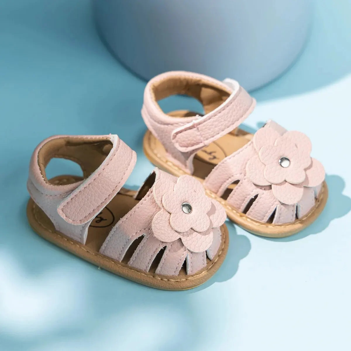 Infant Baby Girls Beach Sandals Flats and Soft Sole Non-slip Flower Princess Wedding Dress Walking Shoes for Newborn Baby