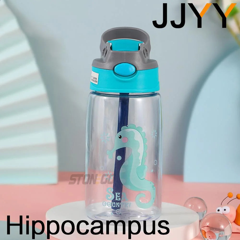 1PC Kids Water Sippy Cup Kids Water Bottle with Straw and Handle Portable Drinking Bottle Cup Children