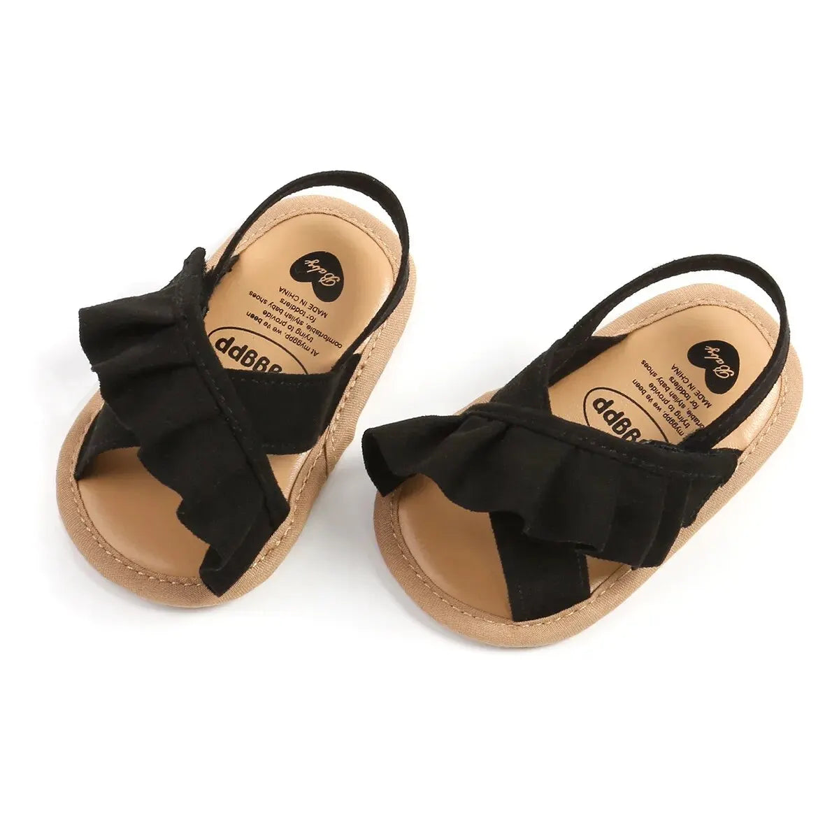 Meckior Summer Baby Sandals Baby Girl Shoes Princess Flat Sole Non-slip Toddler First Walker Crib Shoes Newborn Canvas Slippers