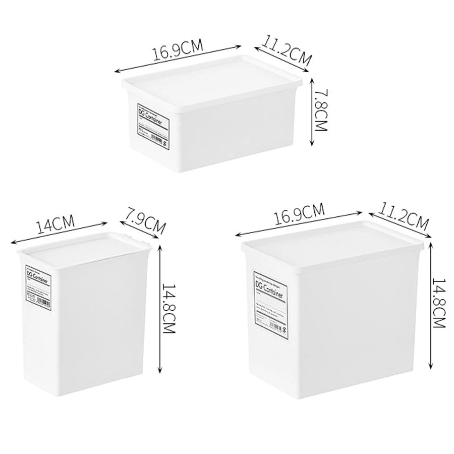 Washing powder storage box, storage box size with lid, classified Japanese plastic bucket can