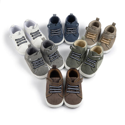 Meckior Baby Boy High-top Sneakers Newborn Infant Toddler Baby Casual Shoes Cotton Sole Anti-slip First Walkers Baby Girls Shoes