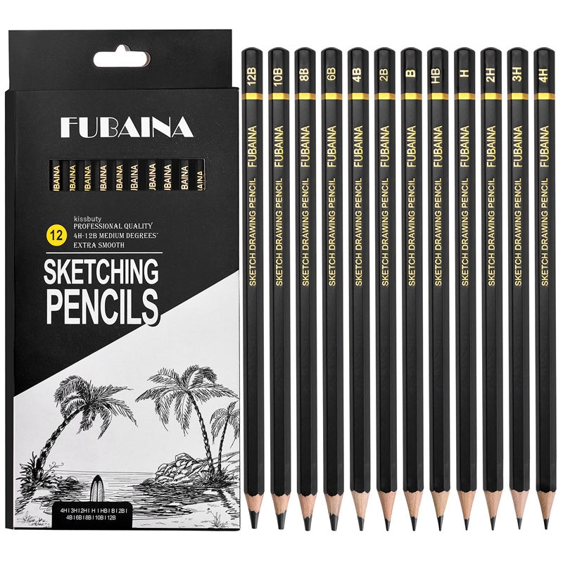 Professional Drawing Sketching Pencil Set, 12 Pieces Art Pencils Graphite Shading Pencils for Beginners & Pro Artists