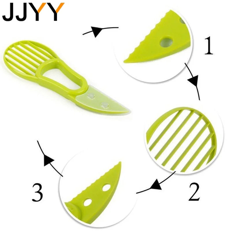 3 in 1 Avocado Slicer Shea Corer Butter Fruit Peeler Cutter Pulp Separator Plastic Knife Kitchen Vegetable Tools