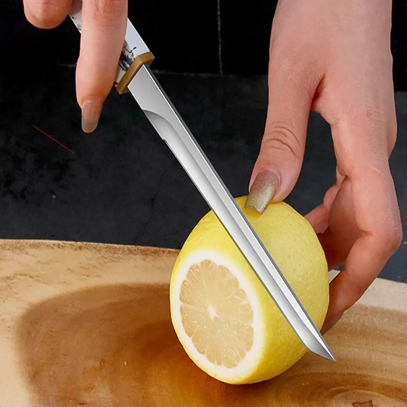 High Hardness Kitchen Knife Sharp Portable Pocket Fruit Knife BoningKnife with Scabbard For Cooking