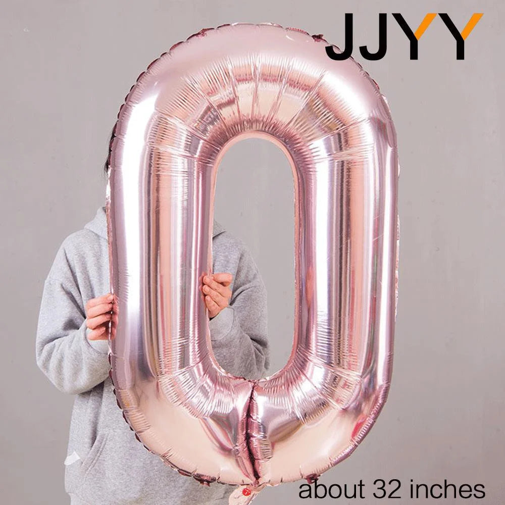 Foil Numbered Balloons 0-9 Balloons Birthday Wedding Birthday Decorations Supplies Anniversary Gift Party Decoration 32Inch 1PC