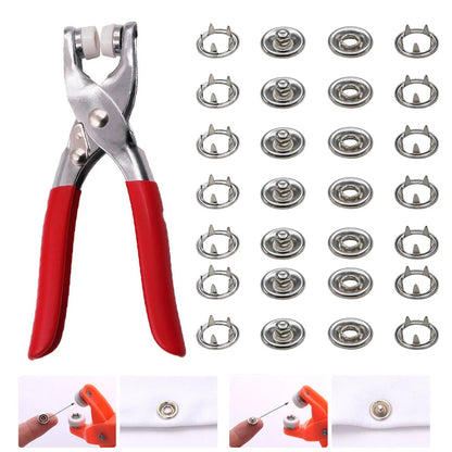 Plier Tool 9.5mm Snap Fasteners Kit Metal Press Studs Tools Buttons for Diy Clothing Leather Crafting Sewing Accessories 단추펜치