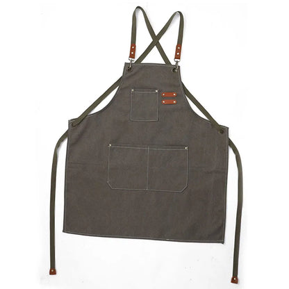 Fashion Canvas Apron Home Kitchen Gardening Work Dress Women's Kitchen Restaurant Work Apron