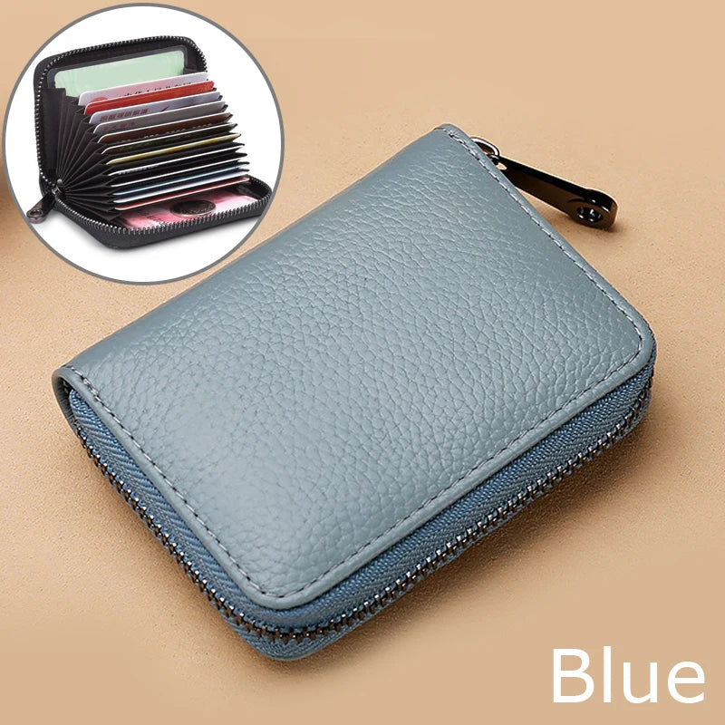 1PC Women Men Leather 26 Slots ID Credit Card Holders RFID Blocking Wallet Case Pocket Bag