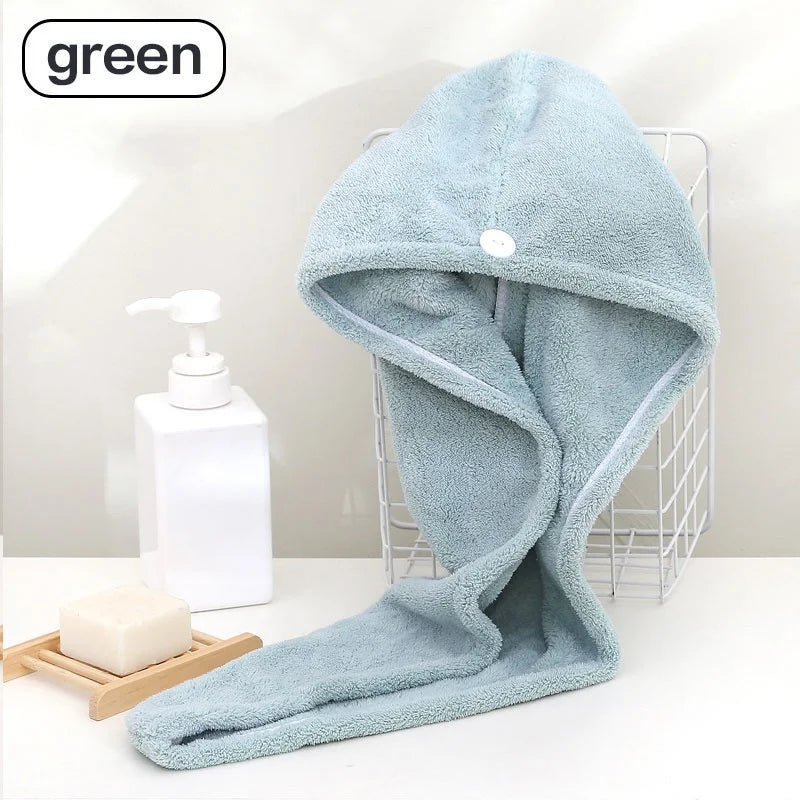 Hair Towel Wrap Fast Dry Hair Towel Super Absorbent Microfiber Coral Velvet Hair Drying Towel Quick Dry Hair Turban