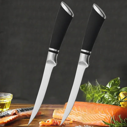 Stainless Steel Fishing Fillet Knife Kitchen Knife with Non-Slip Handle Meat Cleaver Boning Fish Slicing Knife Kitchen Supplies