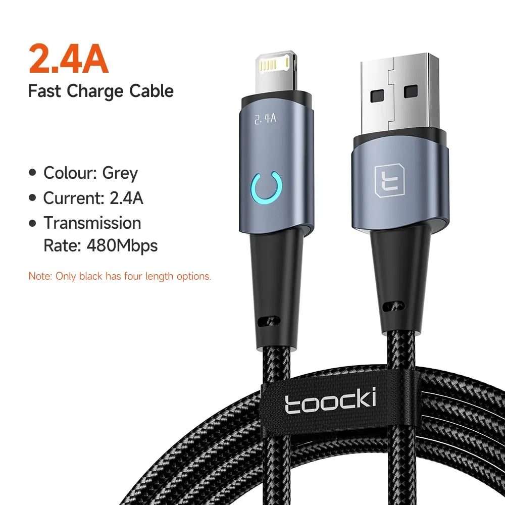 USB A to Type C or Lightning  for iPhone 14 13 12 Pro Max 8 7 plus Xiaomi Led Charger Cable USB C  Fast Charging Wire