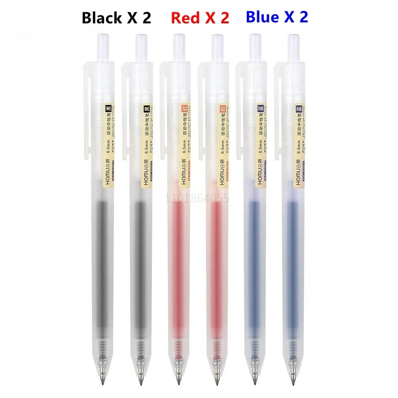 6/10Pcs 0.5mm Retractable Gel Pens Set Black/blue Ink Ballpoint Writing Office Business Signature School Supplies Stationery