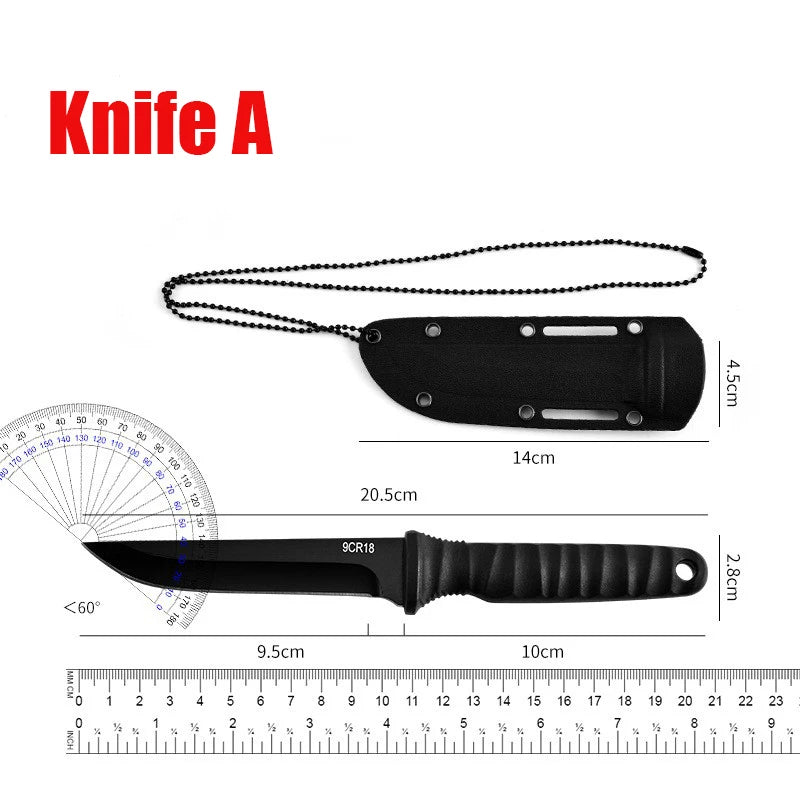 5Cr15Mov Stainless Steel Meat Cleaver Sharp Boning Knife Fishing Accessories Knife with Holster Multifunction Vegetable Peeler