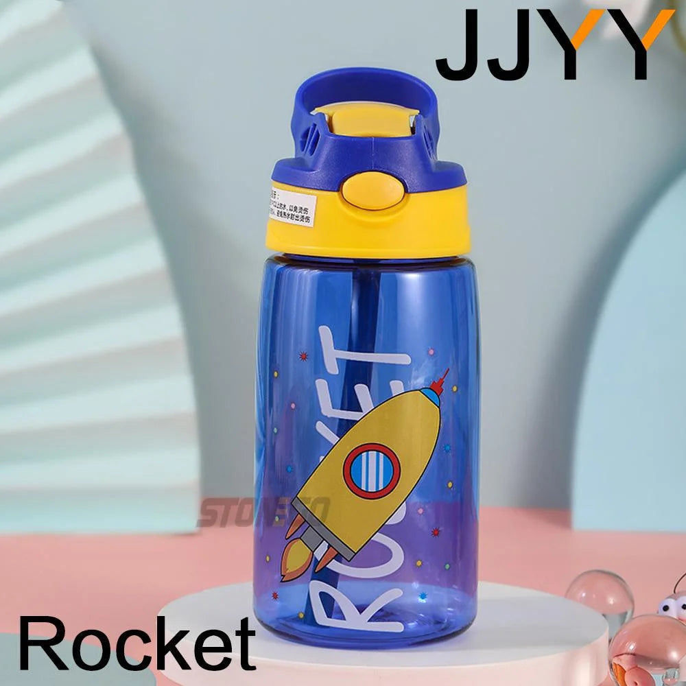 1PC Kids Water Sippy Cup Kids Water Bottle with Straw and Handle Portable Drinking Bottle Cup Children