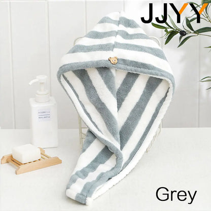 Hair Towel Wrap Fast Dry Hair Towel Super Absorbent Microfiber Coral Velvet Hair Drying Towel Quick Dry Hair Turban