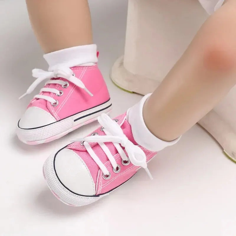 Meckior Baby Classic Star Canvas Sneakers Newborn Baby Boys Girls Shoes First Walkers Infant Toddler Anti-slip Crib Baby Shoes