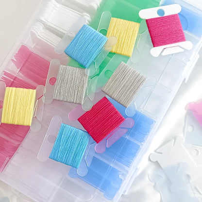 Plastic Bobbins Set with Storage Box Spool Thread Card Embroidery Floss DIY Stitch Thread Organizer Holder Sewing Tools Costura