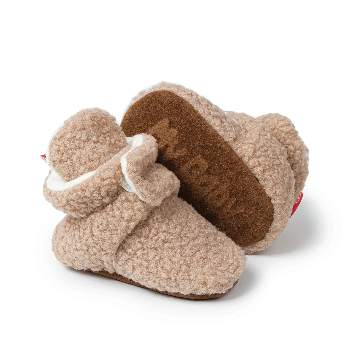 Meckior Baby Fleece Booties Infant Baby Slippers Girls Boys Non-Slip Soft Sole Baby Socks Newborn First Walkers Warm Crib Shoes