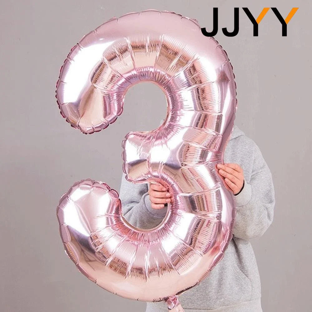 Foil Numbered Balloons 0-9 Balloons Birthday Wedding Birthday Decorations Supplies Anniversary Gift Party Decoration 32Inch 1PC